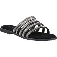 Hush Puppies Paris Slide Wildleder Damen Schwarz/Silber Sandalen