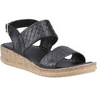 Hush Puppies Ebony Geflochtene Leder Damen Schwarze Sandalen