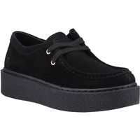 Hush Puppies Bridie Wildleder-Leder Damen Schwarz Mokassins Schuhe