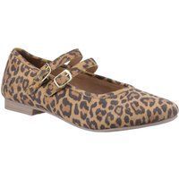 Hush Puppies Nancy Mary Jane Leder Damen Leopard Ballerinas