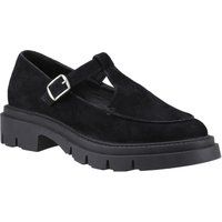 Hush Puppies Nella T-Bar Wildleder Damen Schuhe in Schwarz