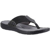 Hush Puppies Alan Toepost Leder Herren Schwarz Flip-Flops