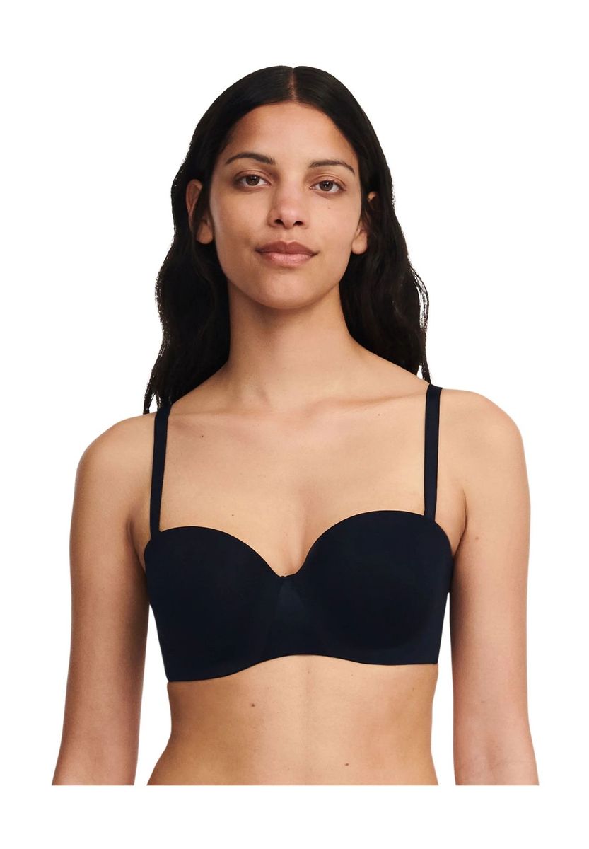 Schwarzer Bandeau-BH mit abnehmbaren Trägern