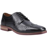 Hush Puppies Mack Leder Herren schwarze Brogues Schuhe