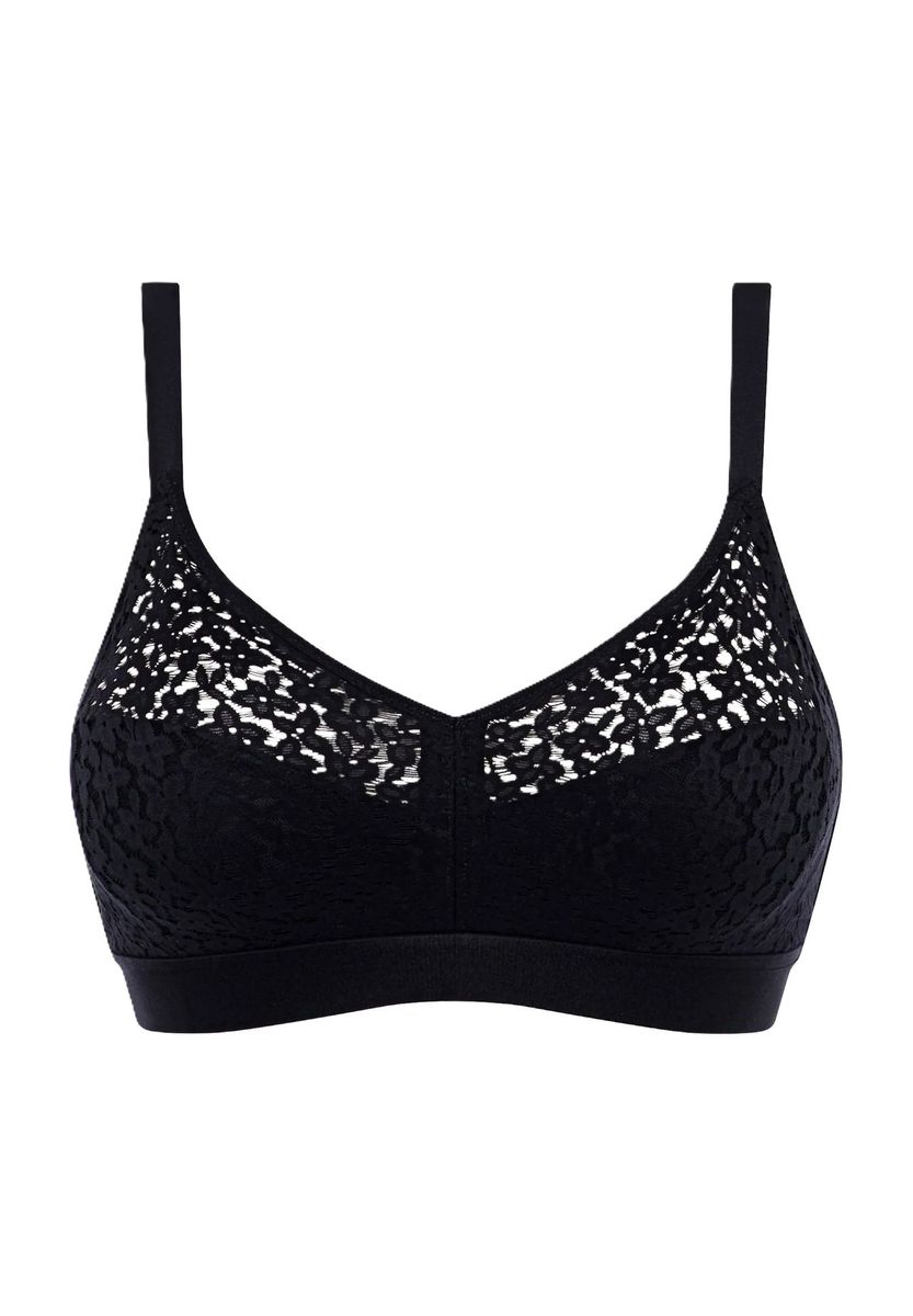 Schwarzer, kabelloser Spitzen-Komfort-BH