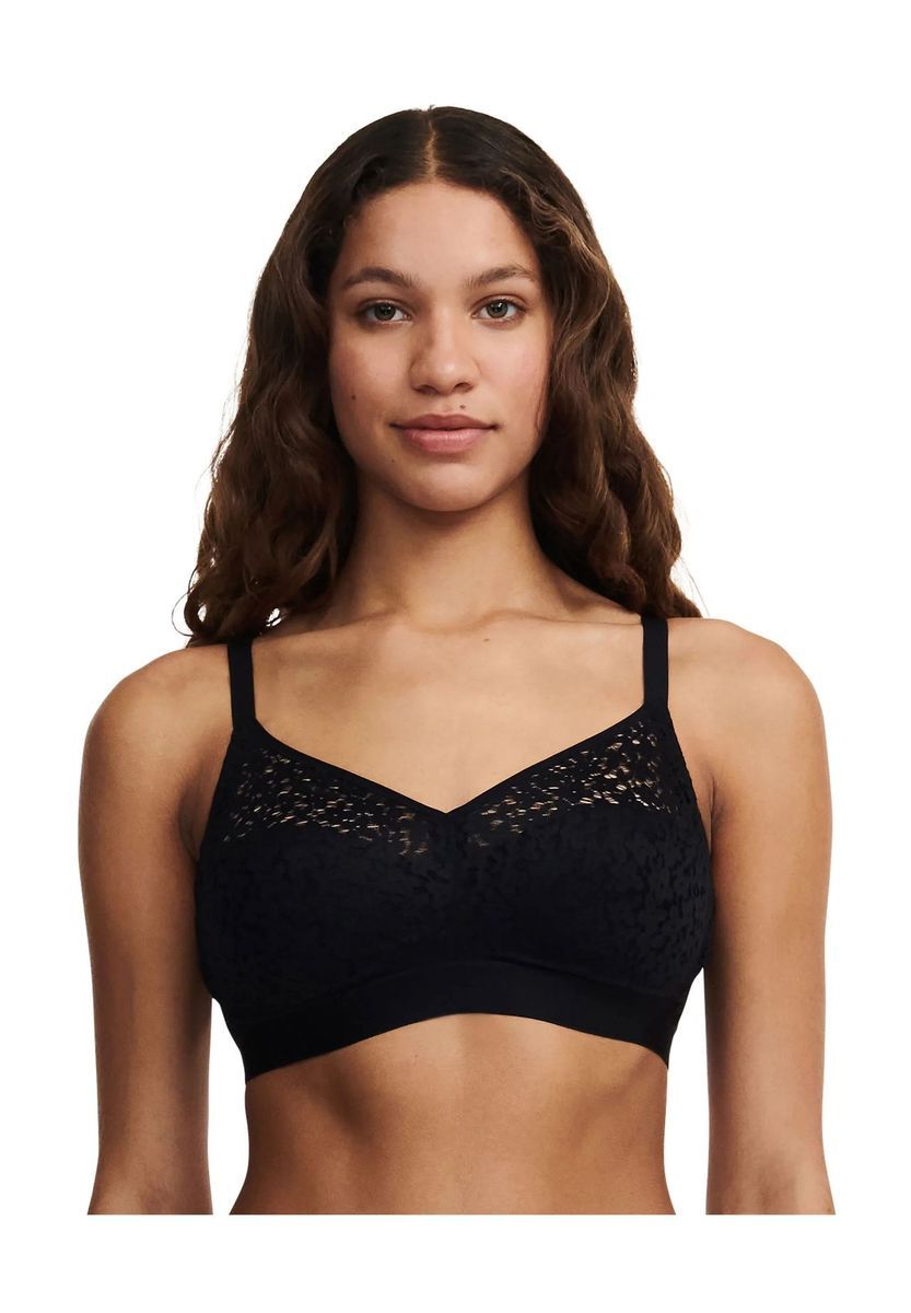 Schwarzer, kabelloser Spitzen-Komfort-BH