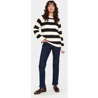 Gestreifter Strickpullover mit lockerer Passform