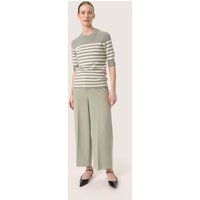 Gestreiftes Strickoberteil mit Rundhalsausschnitt