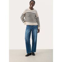 Gestreifter Strickpullover, lockere Passform