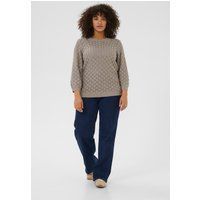 Strukturierter Strickpullover mit Dreiviertelärmeln