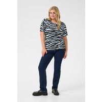 Zebra gestreiftes Strick T-Shirt