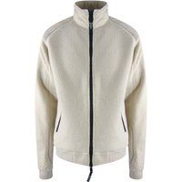 Beige Sherpa Fleece Jacke mit Reißverschluss