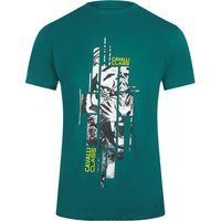 Abstraktes Tiger-Logo Baumwoll-T-Shirt