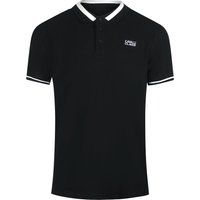 Klassisches schwarzes Poloshirt mit Streifenkragen
