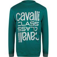 Grünes Sweatshirt mit auffälligem Multi-Logo