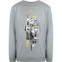 Graues Sweatshirt mit Tiger-Print