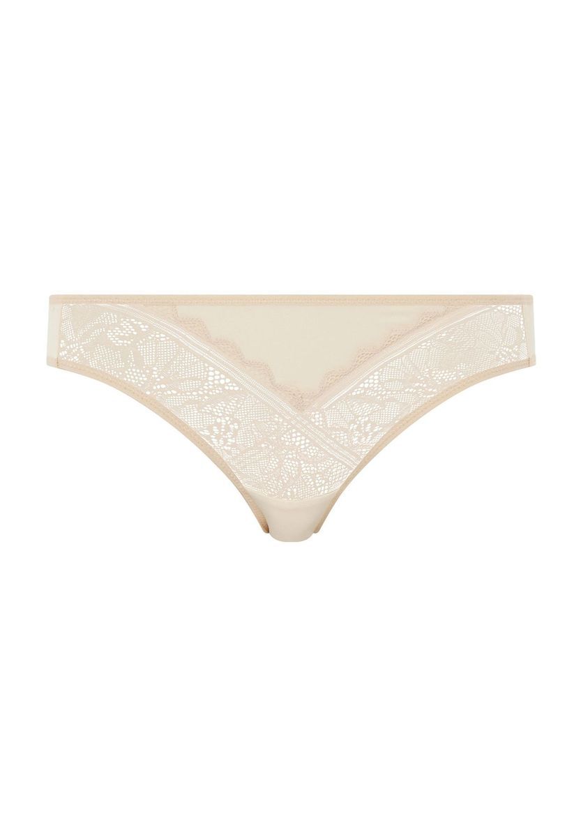 Spitze-Slip mit floralen Details