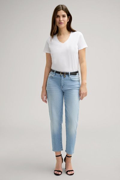 Joop! Uni Weißes Baumwoll T-Shirt mit V-Ausschnitt Basic