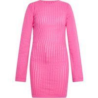 Geripptes Strick-Bodycon-Minikleid