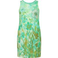 Ärmelloses Kleid aus Voile mit Blumenmuster