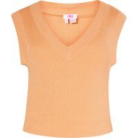 Geripptes Stricktop mit V-Ausschnitt