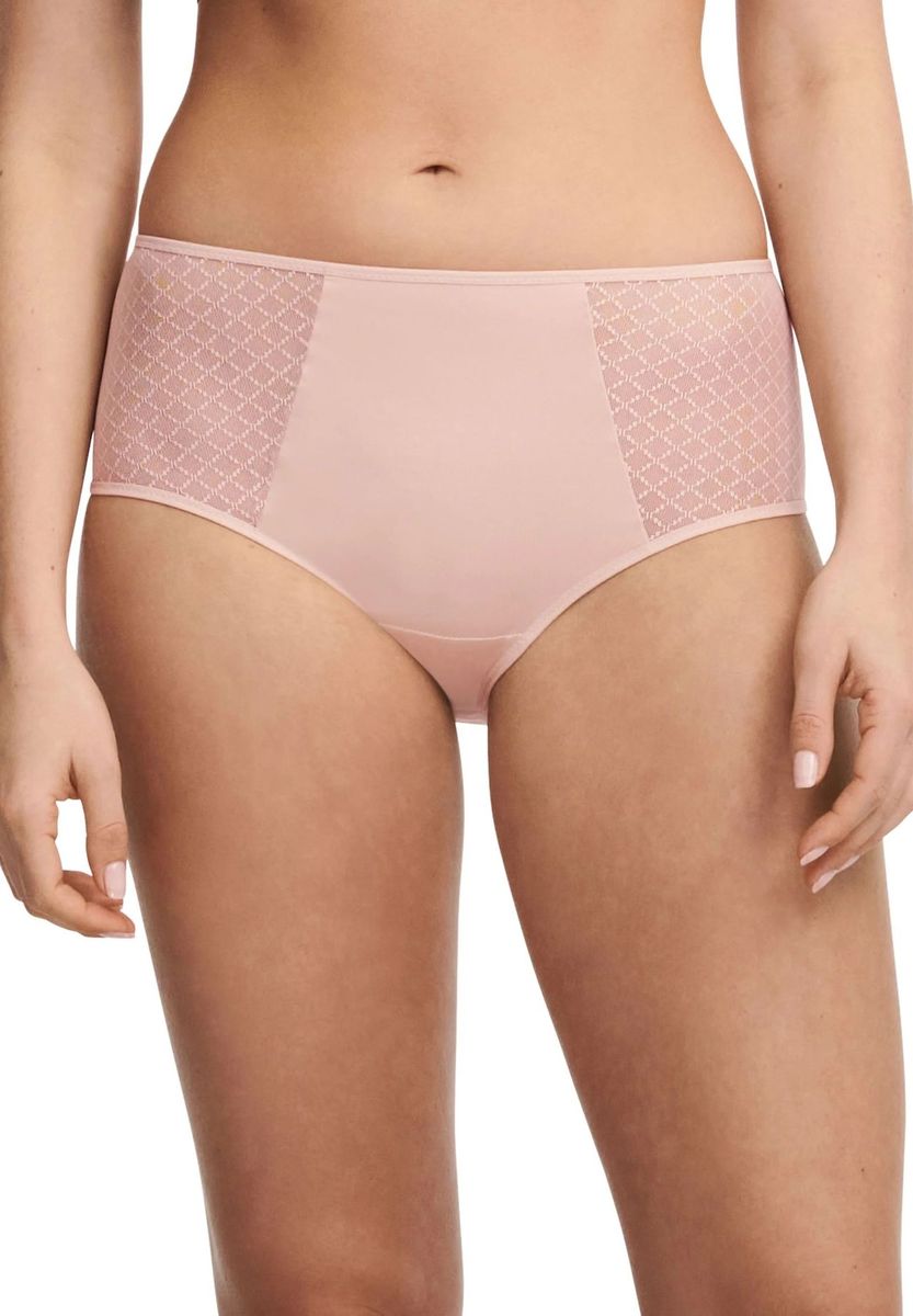 Taillenhoher Slip mit Spitzeneinsatz