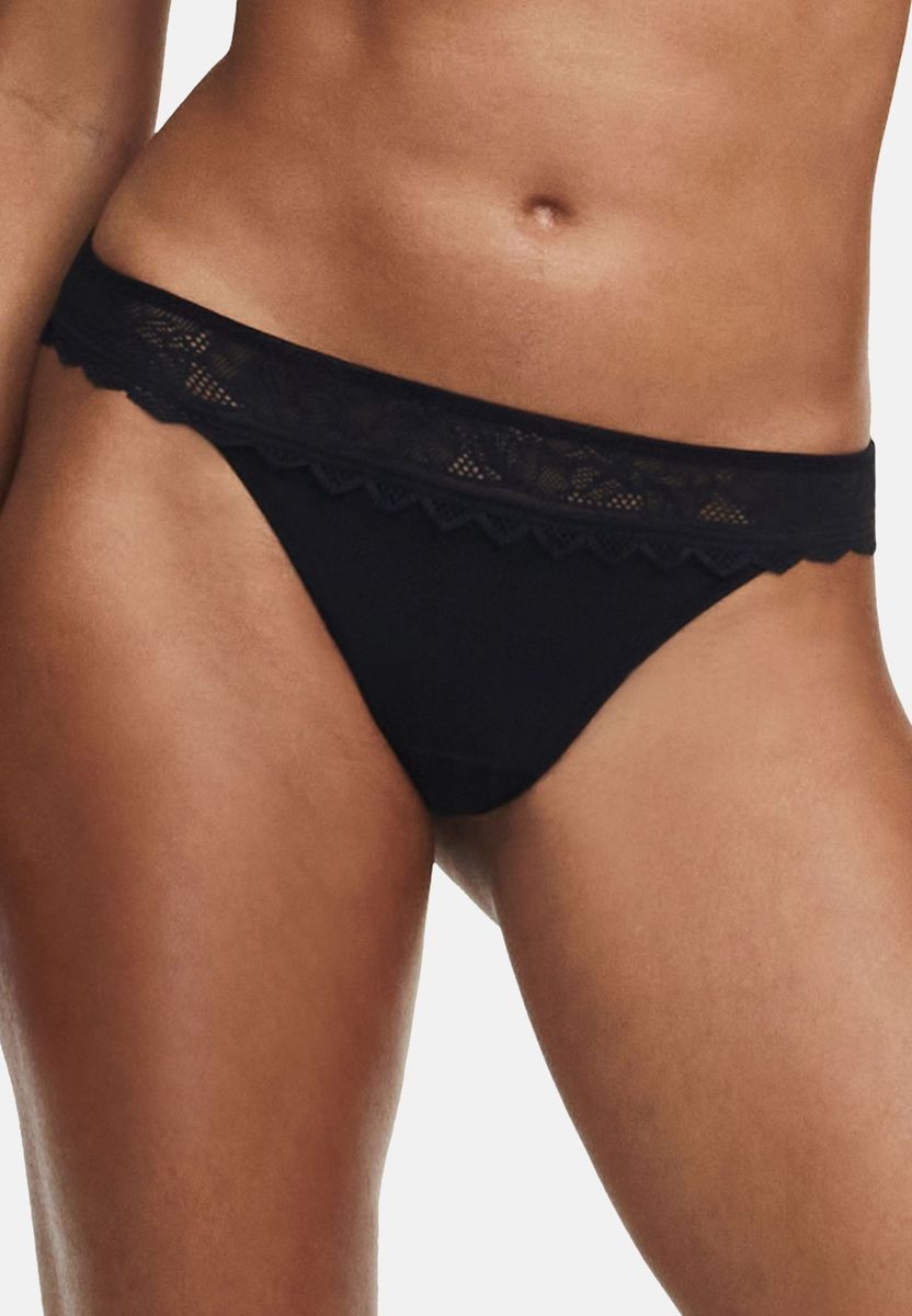 Tanga-Slip mit floraler Spitzeneinfassung