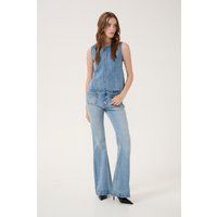 Ärmelloses Boxy Denim Top Hellblau