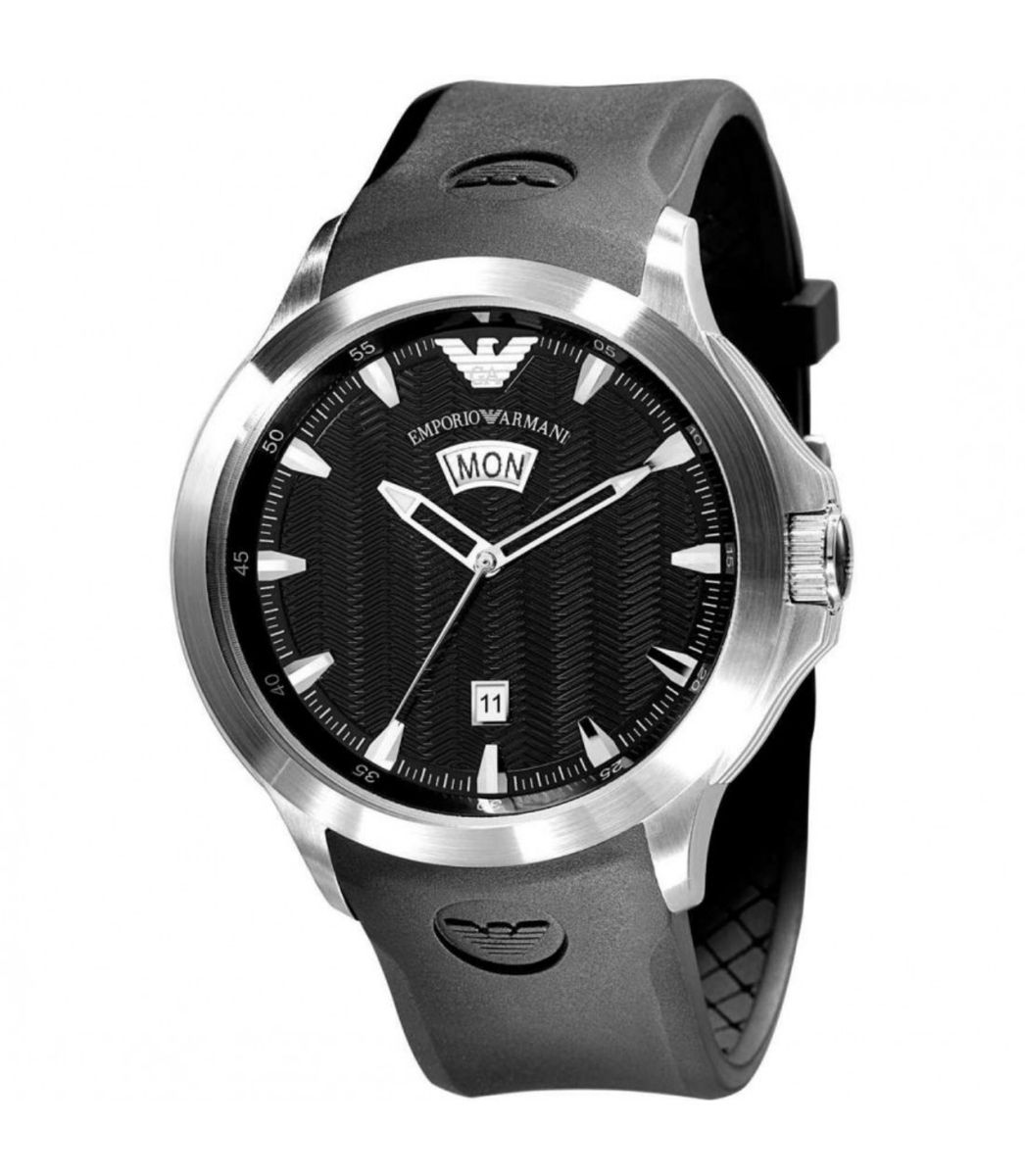 Klassische silberne Uhr mit Lederarmband