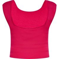 Geripptes, kurzes Tanktop aus Strick