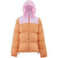 Farbblock-Pufferjacke mit Kapuze