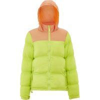 Farbblock-Steppjacke mit Kapuze