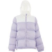 Zweifarbige wattierte Steppjacke mit Kapuze