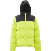 Zweifarbige Wattierte Steppjacke mit Kapuze