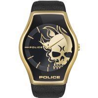 Herrenuhr mit goldenem Schädelmuster