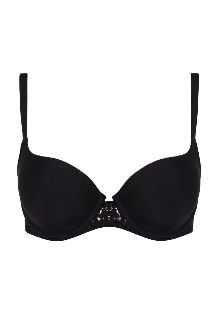 Schwarzer T-Shirt-BH mit Spitzendetail