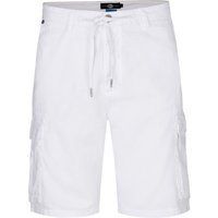 Weiße Cargo Shorts aus Leinenmischung