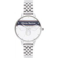Elegante silberne Uhr mit Bienenzifferblatt