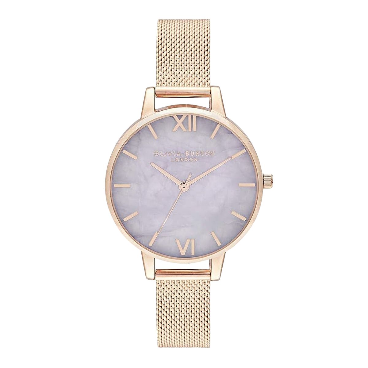 Minimalistische silberfarbene Mesh-Uhr