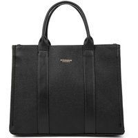 Strukturierte Leder-Henkeltasche mit Griffen
