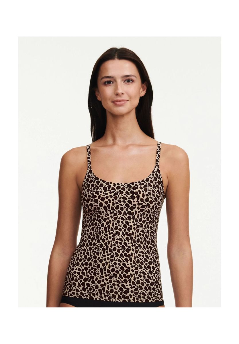 Figurbetontes Camisole-Top mit Animal-Print