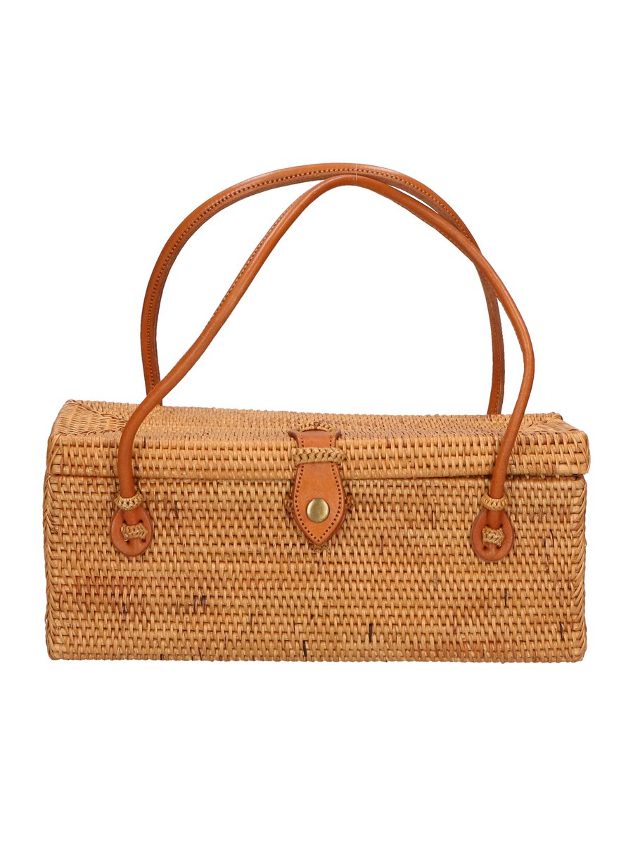 Gewebte Rattan Schultertasche mit Griff