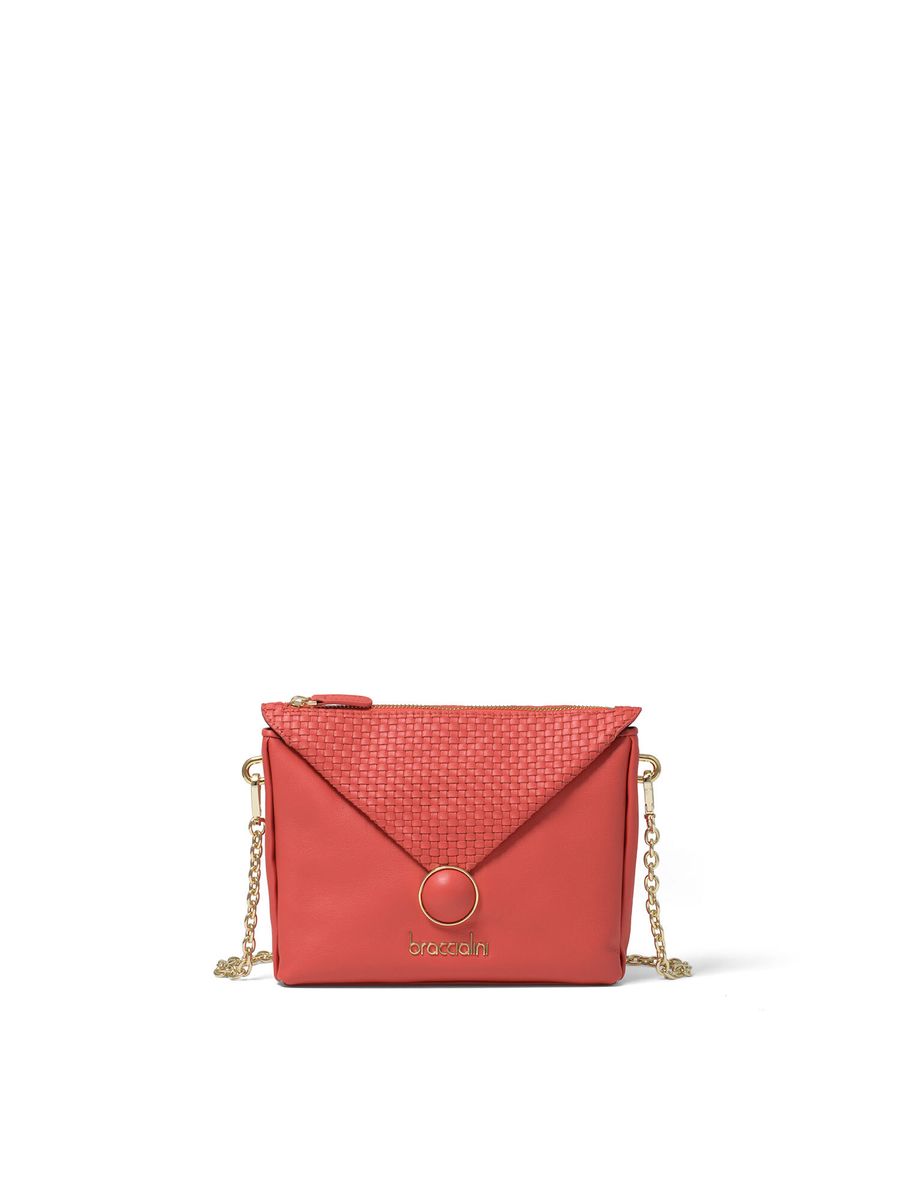 Schultertasche mit geflochtenem Griff
