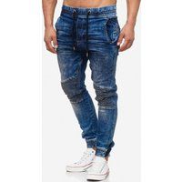 Jeans Jogger im Biker-Stil aus Denim