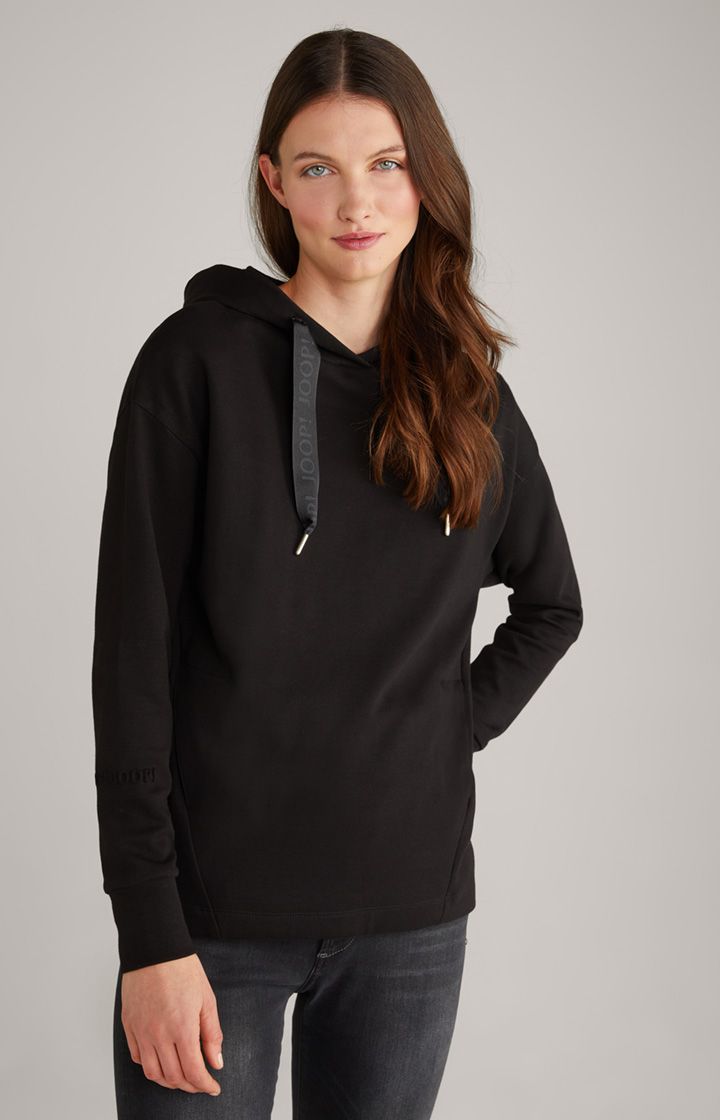 Joop! Tasta Schwarzer Hoodie mit Logo-Kordelzug und Akzenten