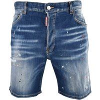 Distressed Jeansshorts mit Farbspritzern