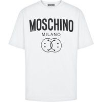 Weißes T-Shirt mit Doppel-Smiley-Logo