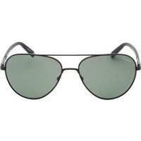 Pilotenbrille Mattschwarz Grüne Gläser