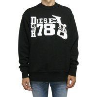 Schwarzes Baumwoll-Sweatshirt mit verzerrtem Logo