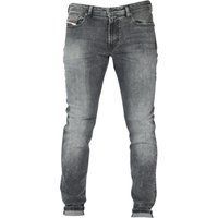 Slim Fit Graue Jeans mit Verblichenem Muster